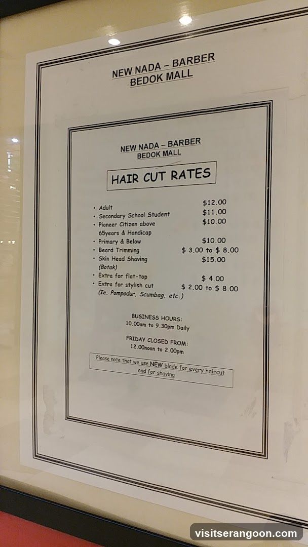 NEW NADA - BARBER BEDOK MALL HAIR CUT RATES