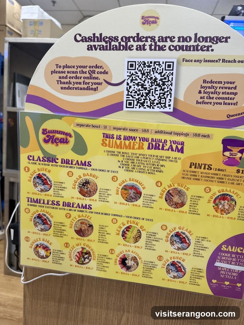 Summer Acal Menu Board