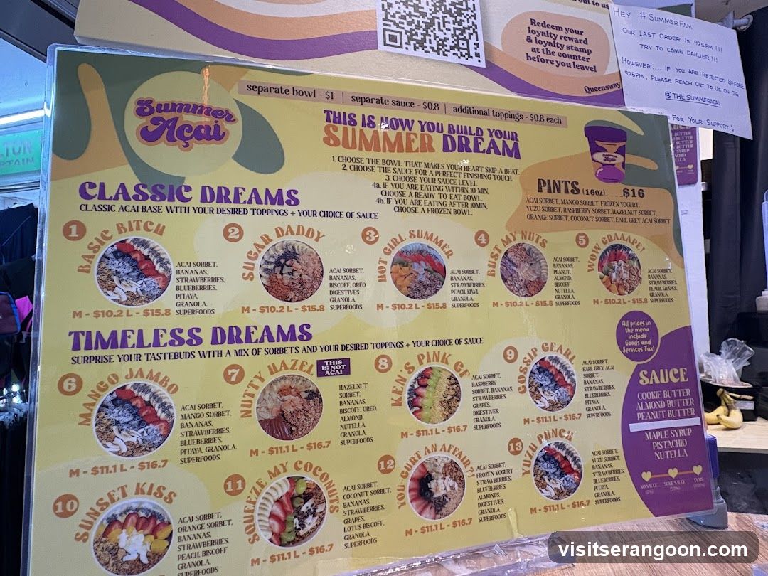 Summer Açaí Menu Board