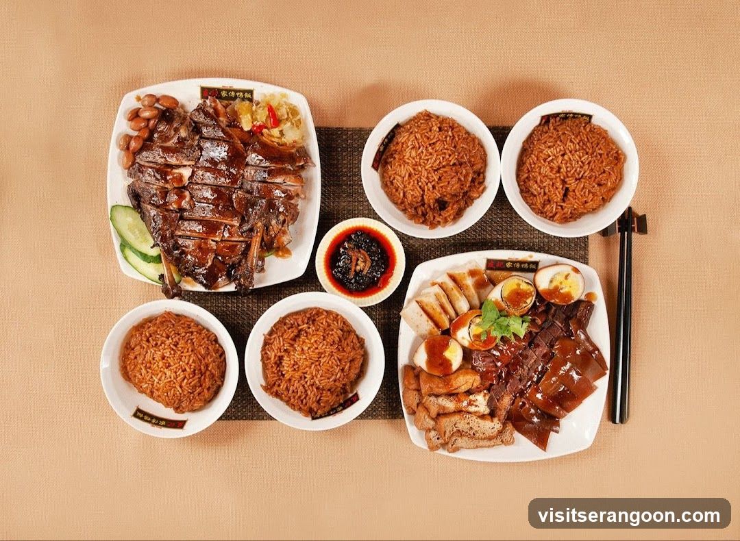 Platters of Roasted Duck and Braised Meats with Rice