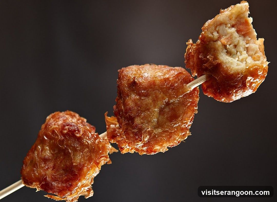 Fried Meatballs on a Skewer