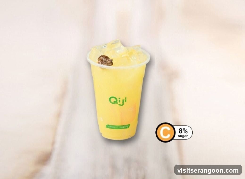 Yellow Drink with Ice and Garnish