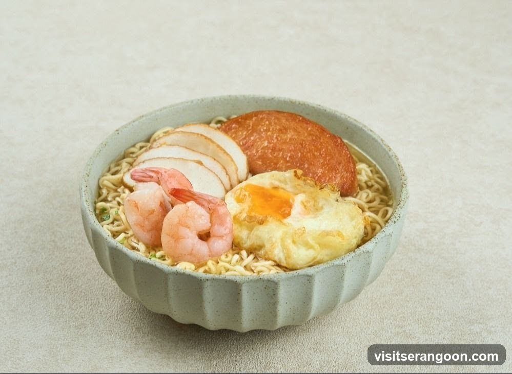 Noodle Soup with Shrimp, Chicken, and Egg