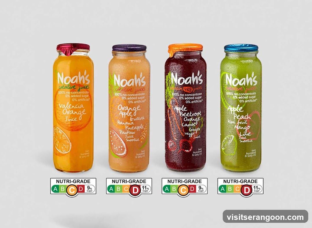 Four bottles of Noah's juices
