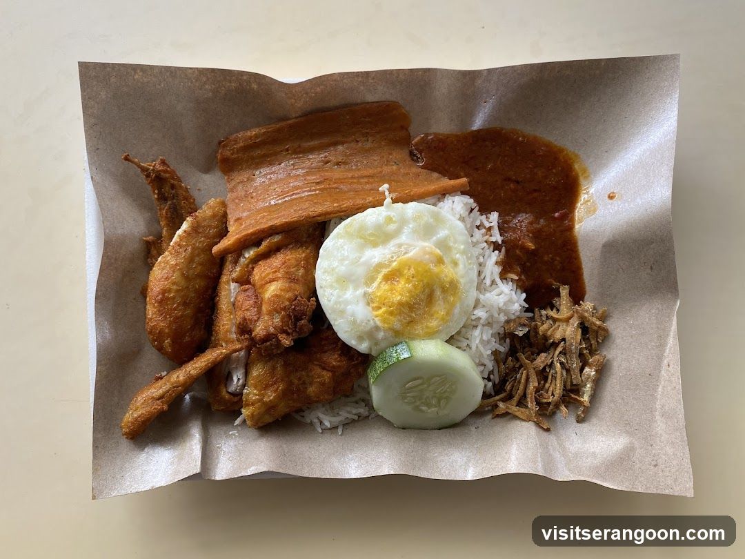 Nasi Lemak with Fried Chicken