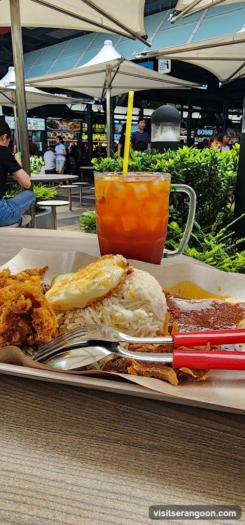Nasi Lemak Meal with Iced Tea
