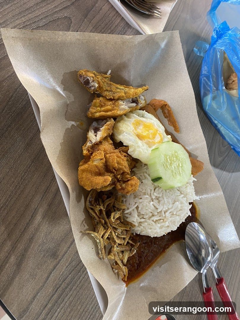Nasi Lemak with Fried Chicken