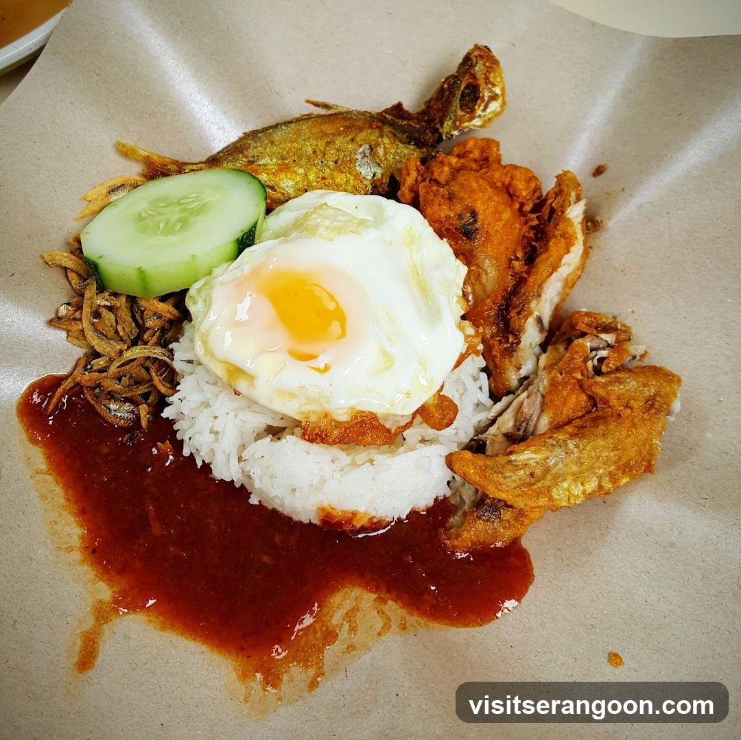 Nasi Lemak with Fried Chicken