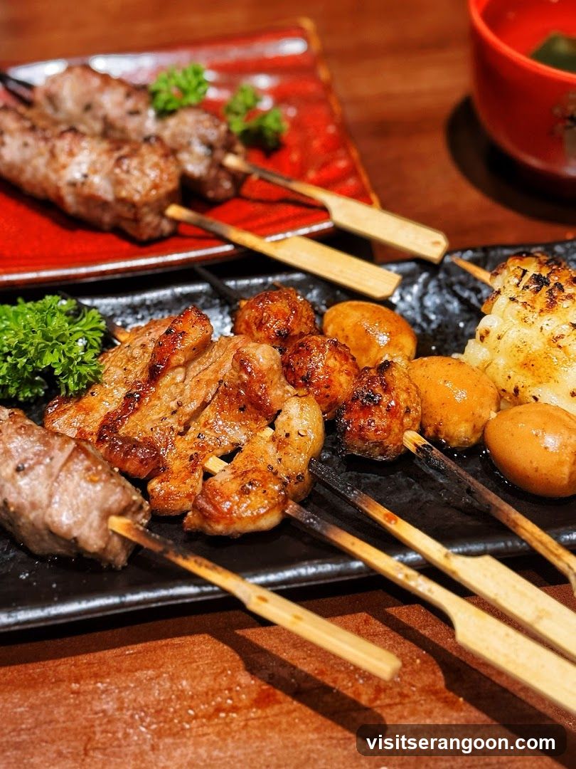 Skewers of grilled meat and vegetables