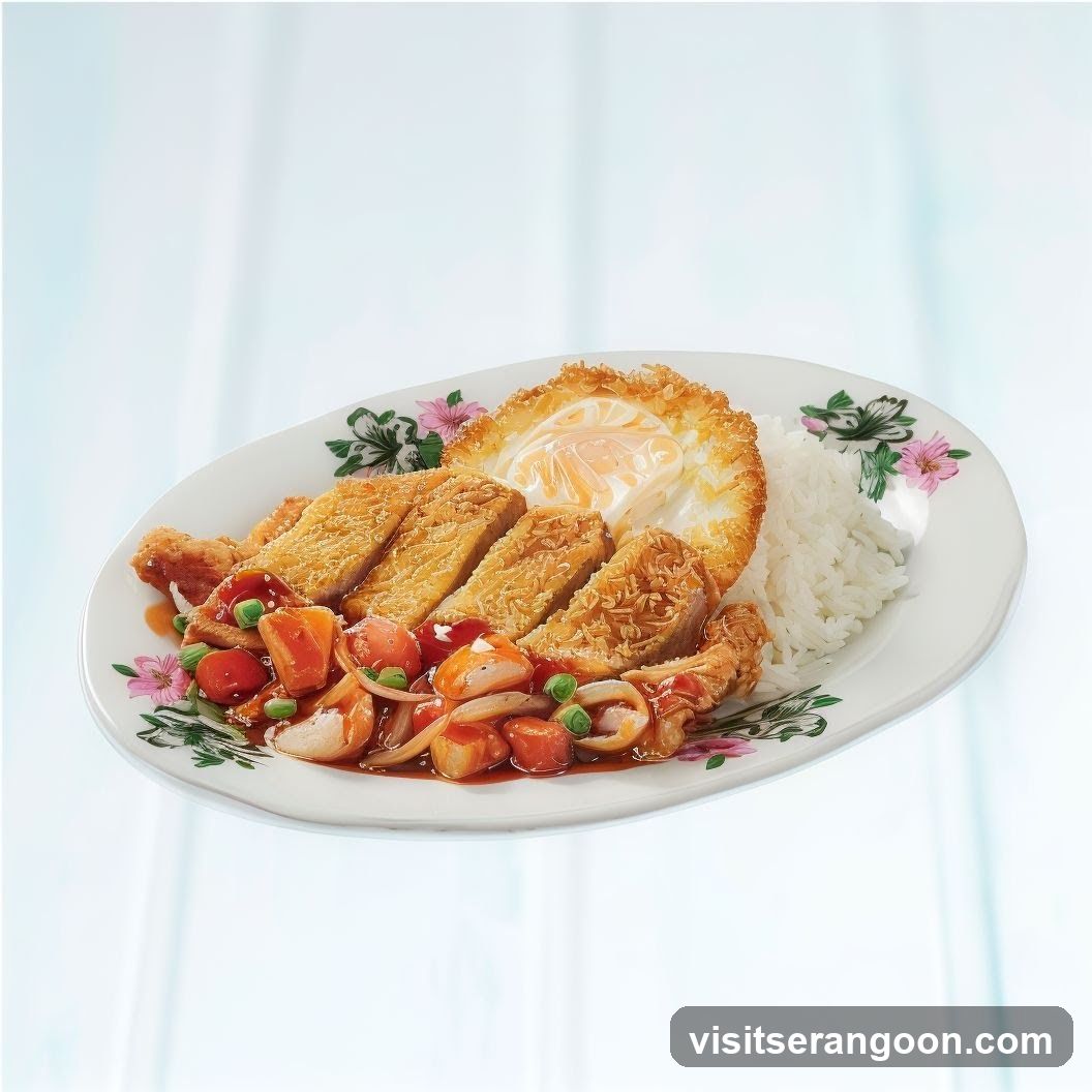 Fried Chicken with Rice and Egg