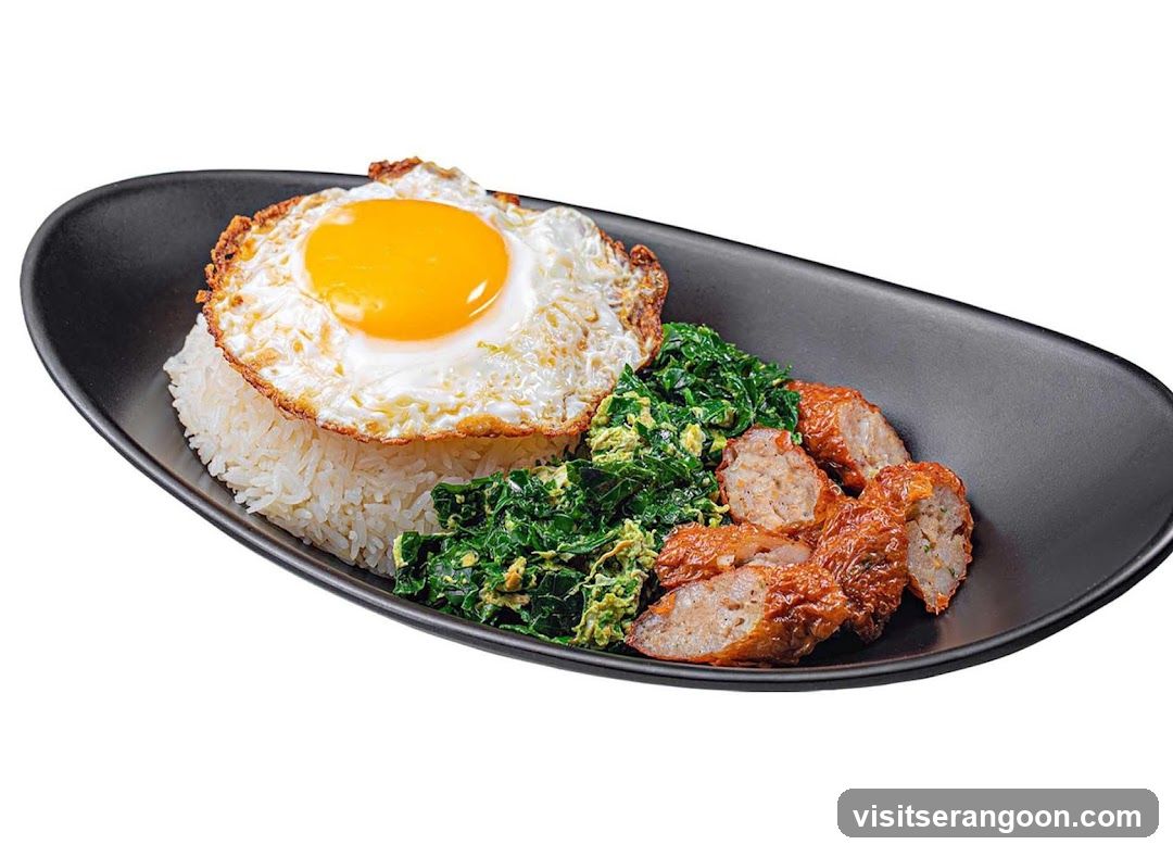 Fried Egg with Rice and Sides