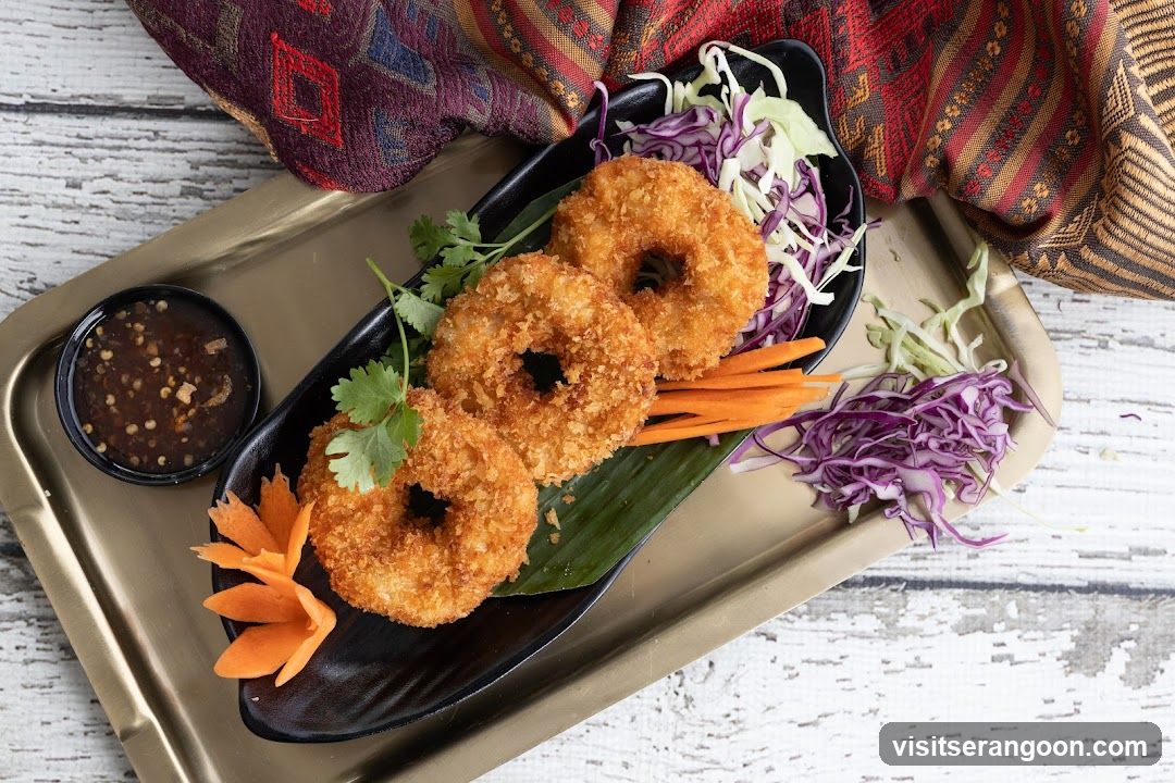 Fried Shrimp Rings with Dipping Sauce