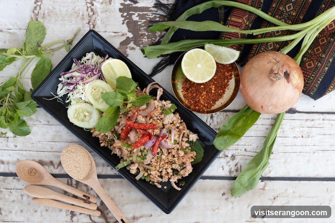 Minced Meat Salad with Herbs and Spices