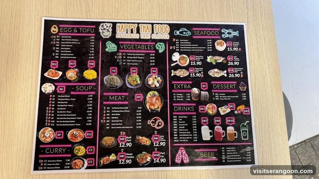 Happy Thai Food Menu