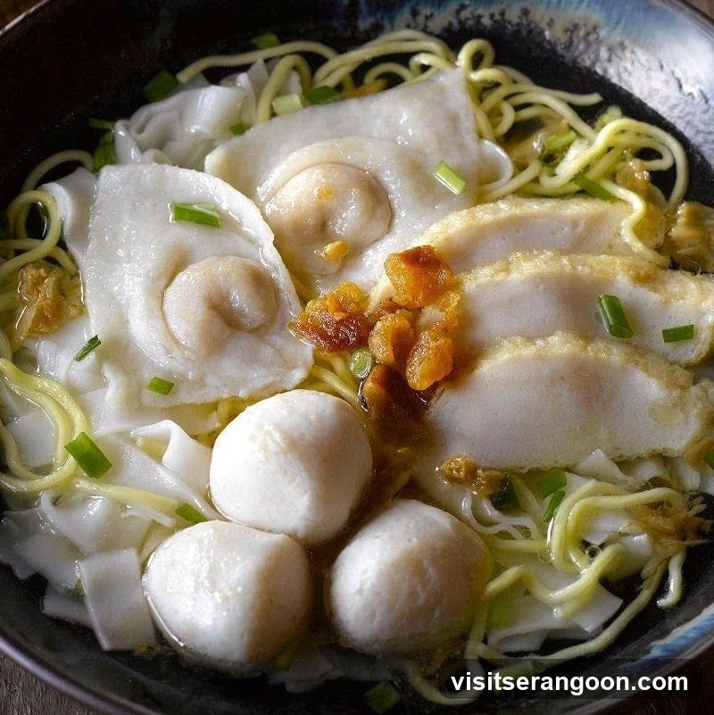 Noodle Soup with Fish Balls and Dumplings