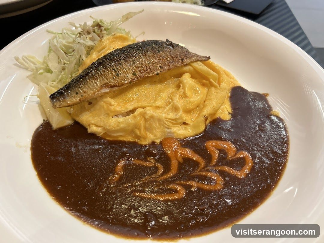 Omurice with Grilled Fish