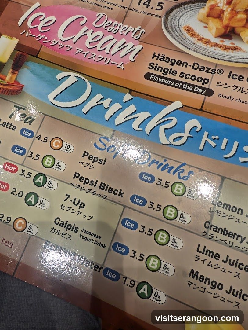Desserts and Drinks Menu