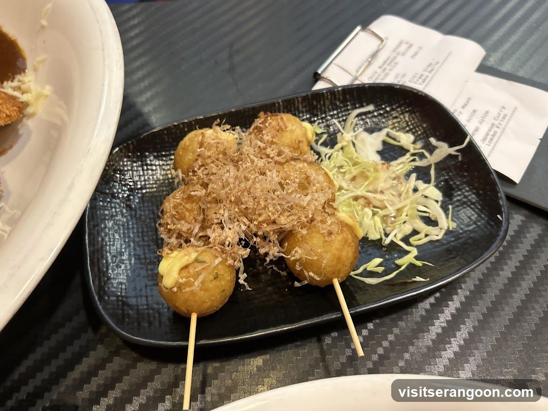 Takoyaki with Shredded Bonito Flakes