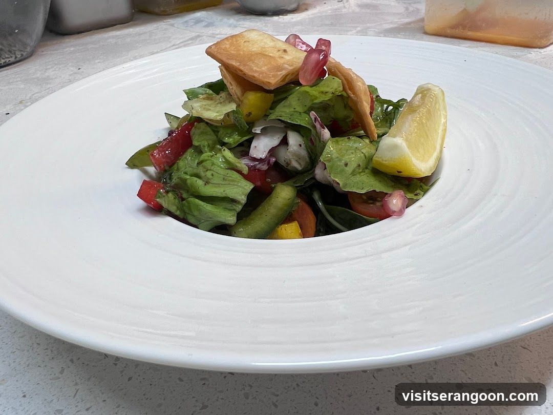 Salad with Pita Chips and Lemon