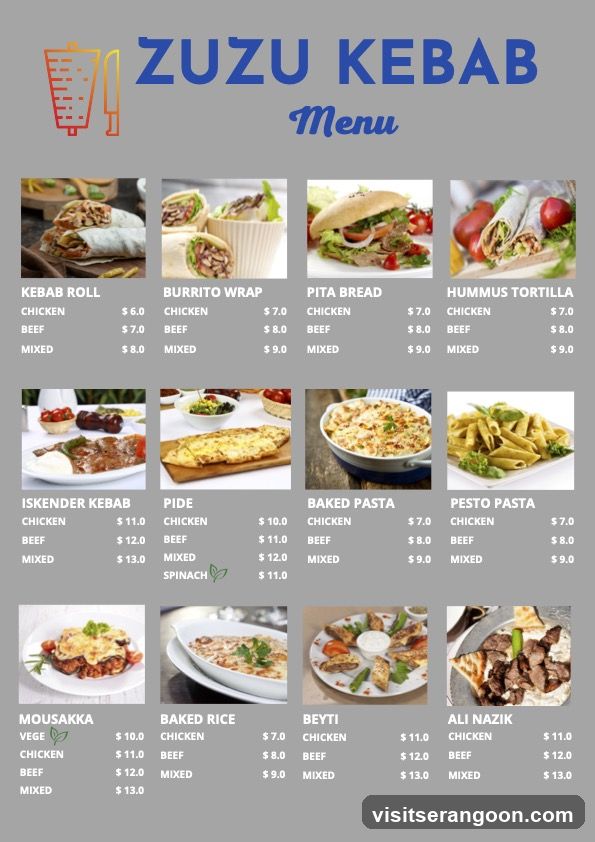 ZUZU KEBAB Menu