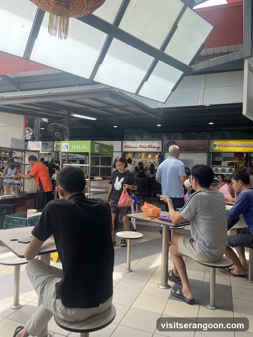 Food court with diners