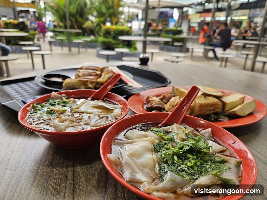 Food at an outdoor eatery