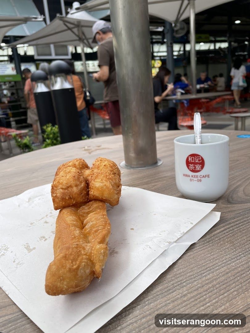 Fried Dough Sticks and Coffee at a Cafe