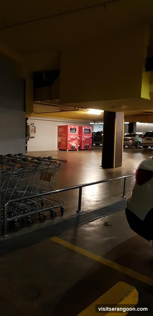 Parking Lot with Shopping Carts and Vending Machines