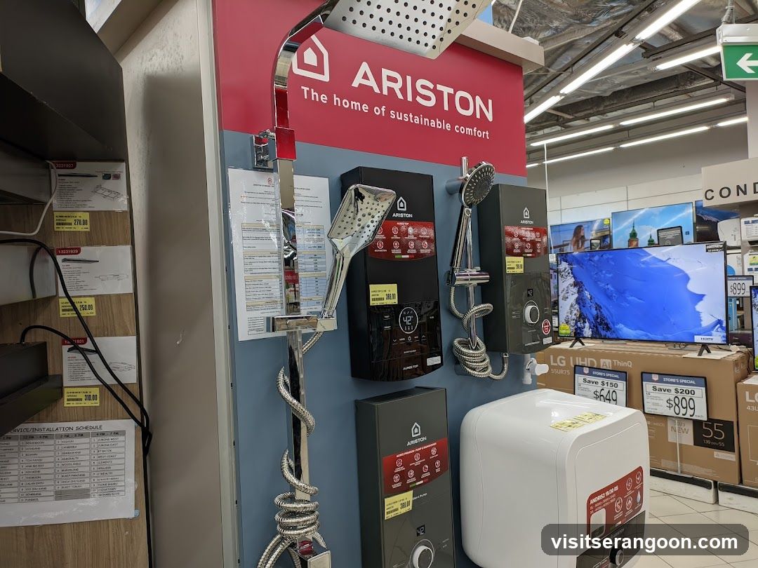 Ariston Water Heaters and Showers Display