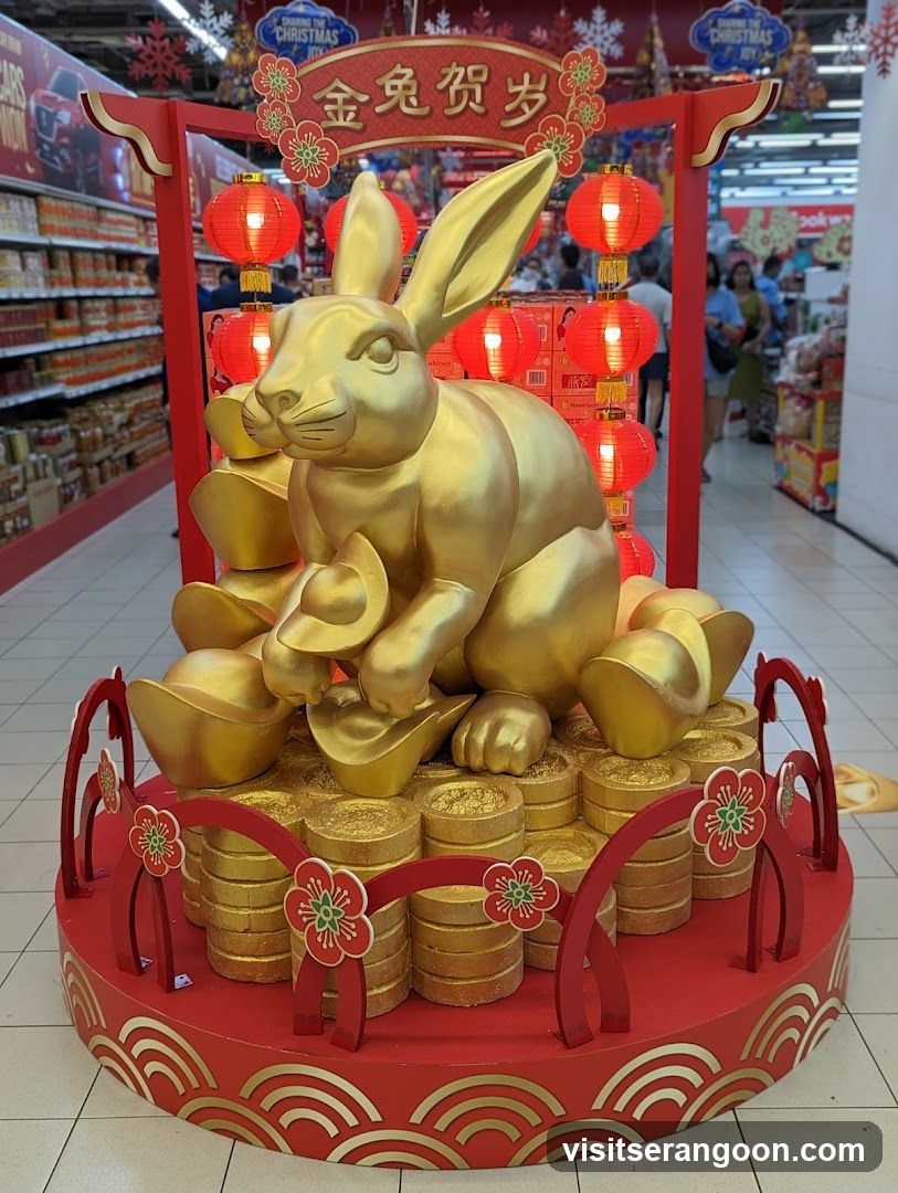 Golden Rabbit Lunar New Year Display