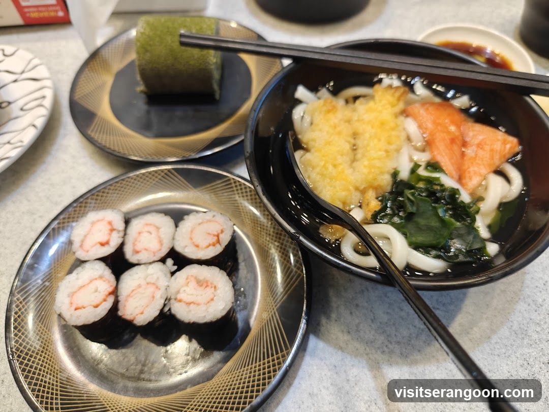 Udon Soup and Sushi
