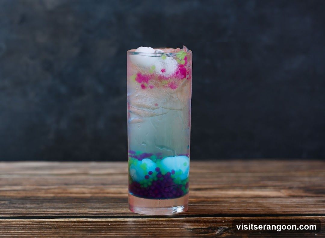 Colorful Drink with Boba