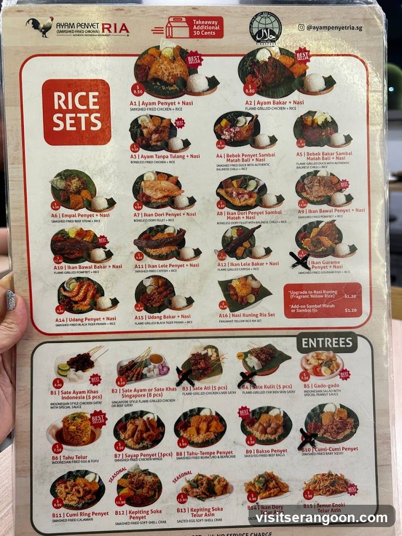 AYAM PENYET RIA MENU