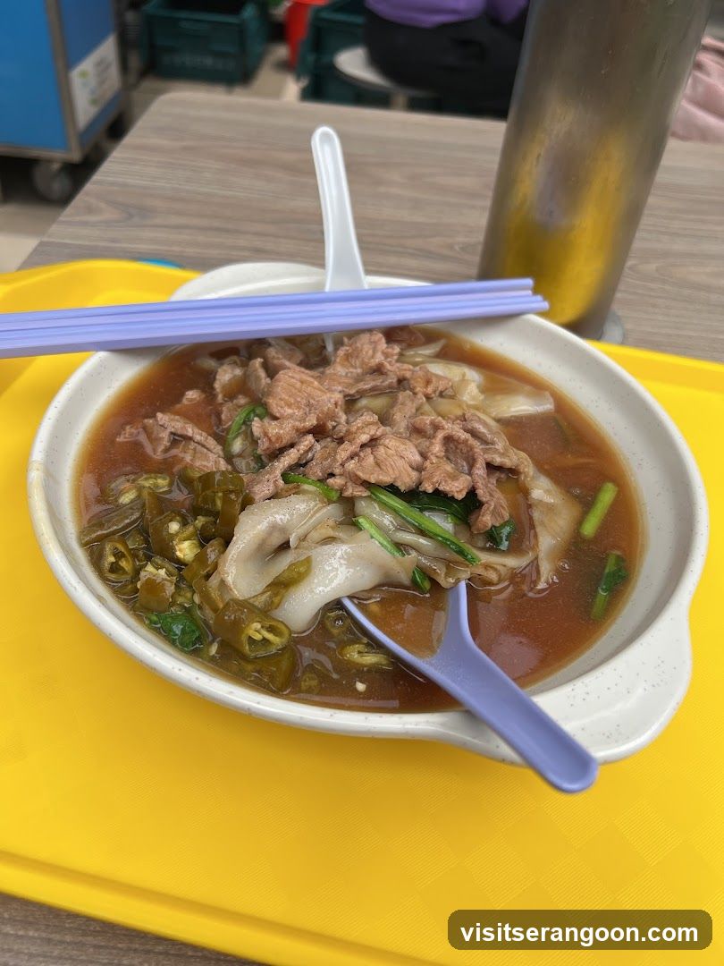 Beef noodle soup with chili