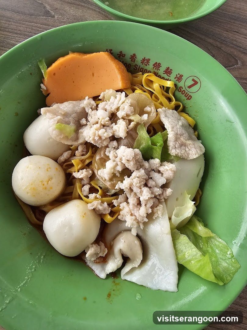 Noodles with Minced Pork and Fish Balls