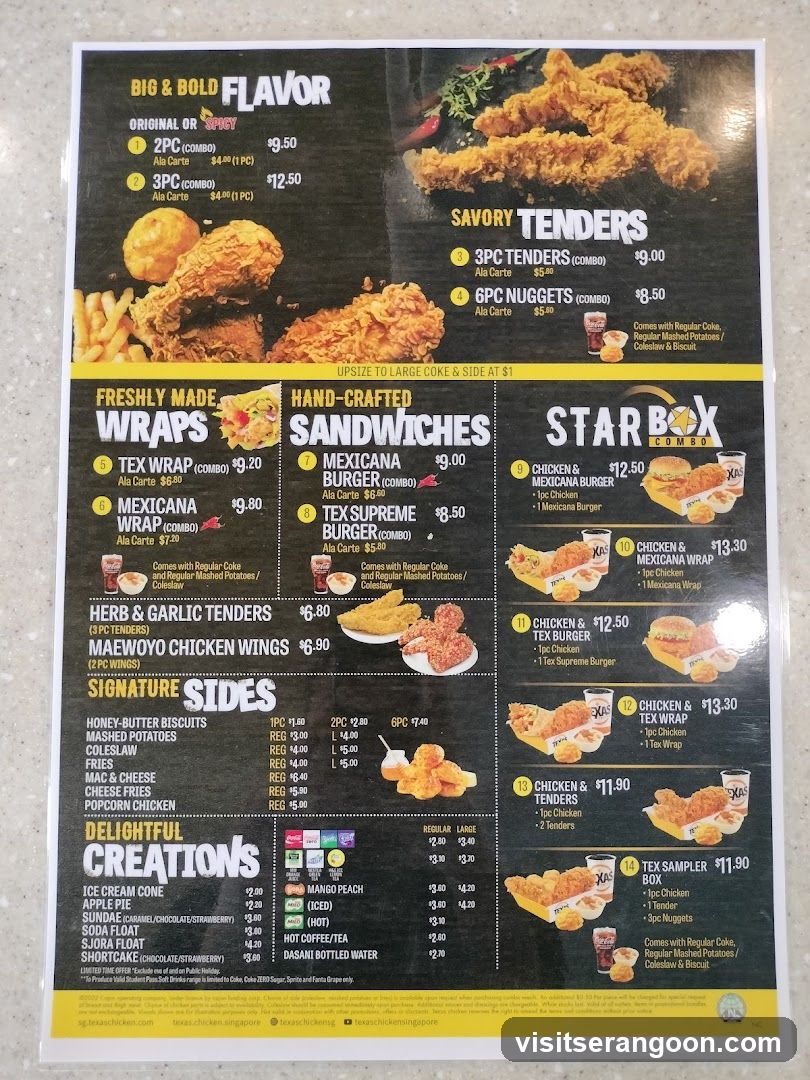 Texas Chicken Menu