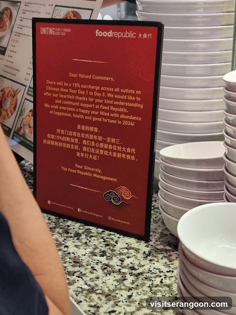 Food Republic Chinese New Year Surcharge Notice
