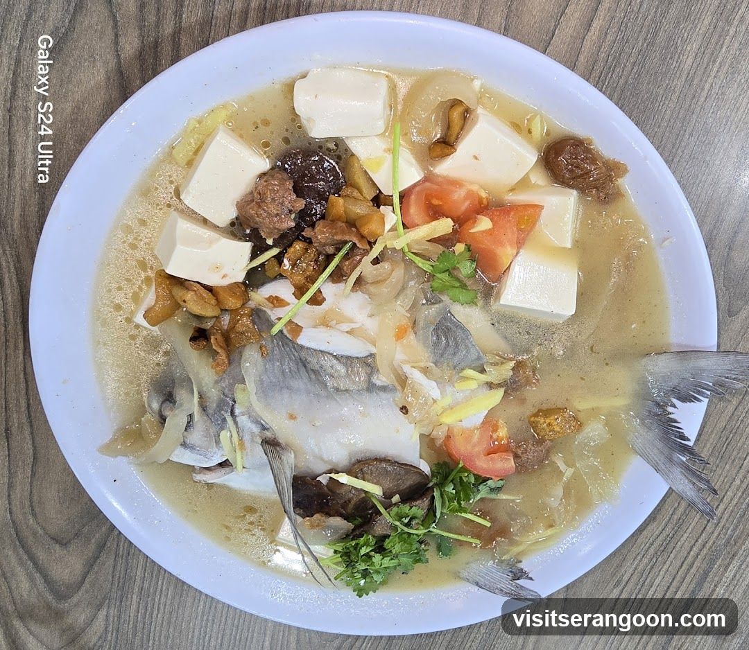 Steamed Fish Head with Tofu and Tomatoes