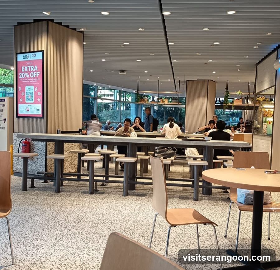 Dine-in Area with Digital Advertisement