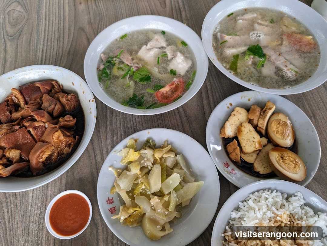 Assortment of Braised Pork Dishes and Rice
