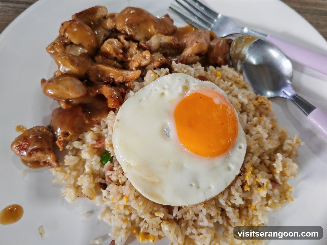 Fried Rice with Chicken and Fried Egg