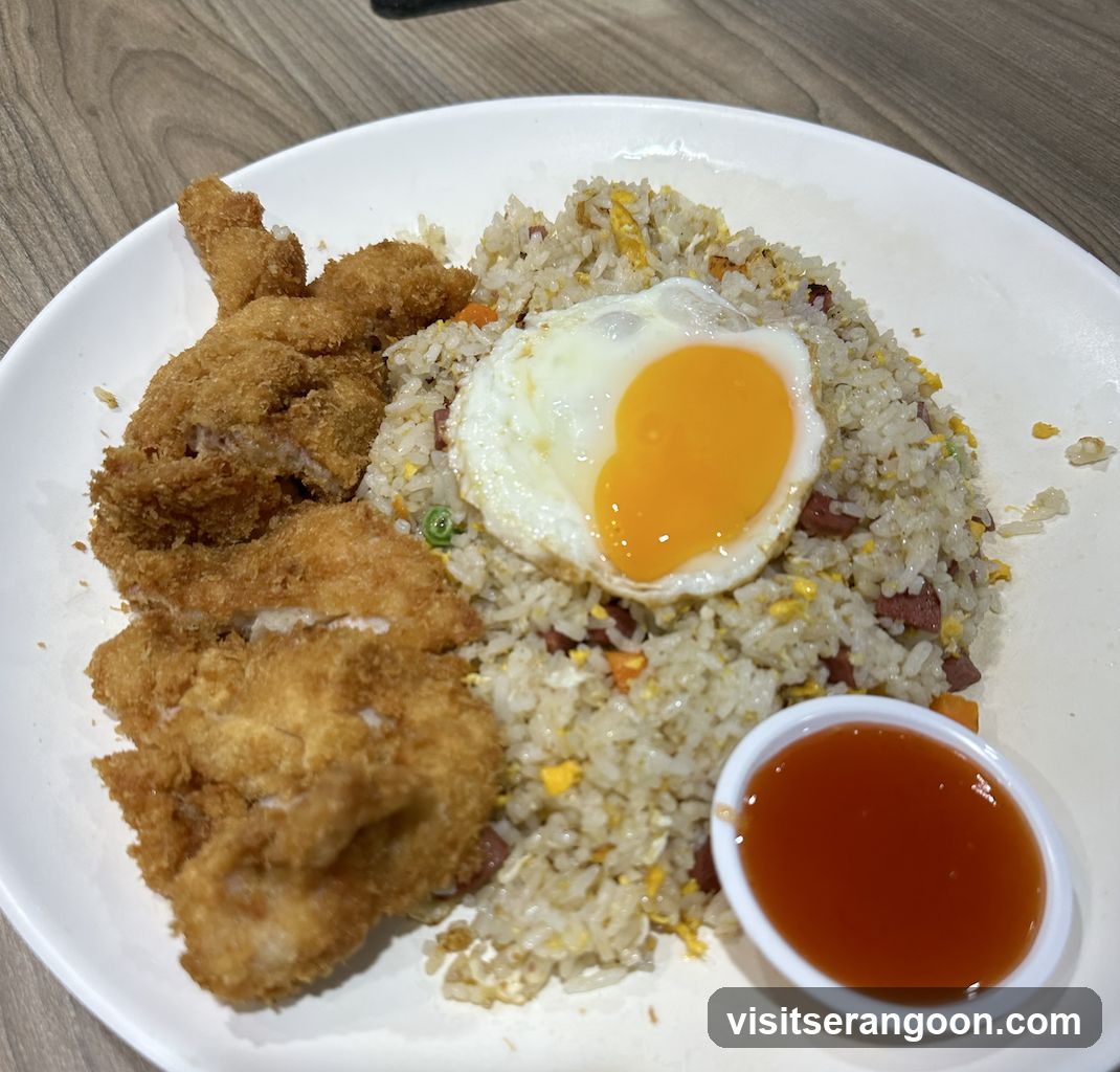 Fried Rice with Chicken and Fried Egg
