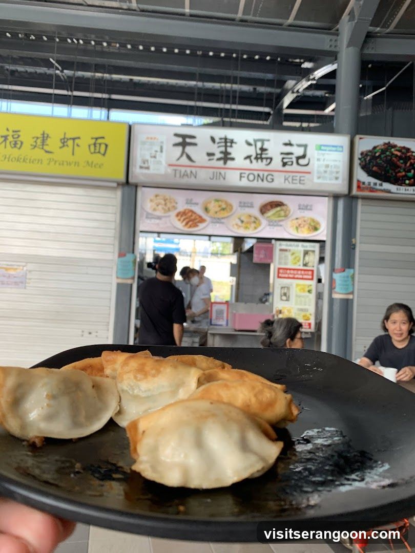 Fried Dumplings at a Food Stall
