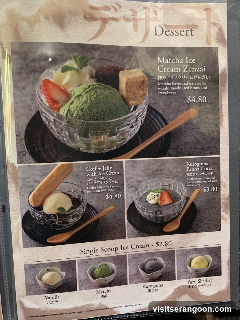 Dessert Menu