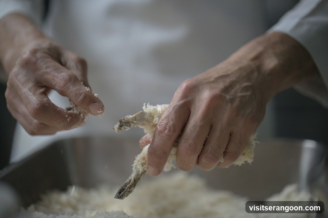 Chef preparing tempura