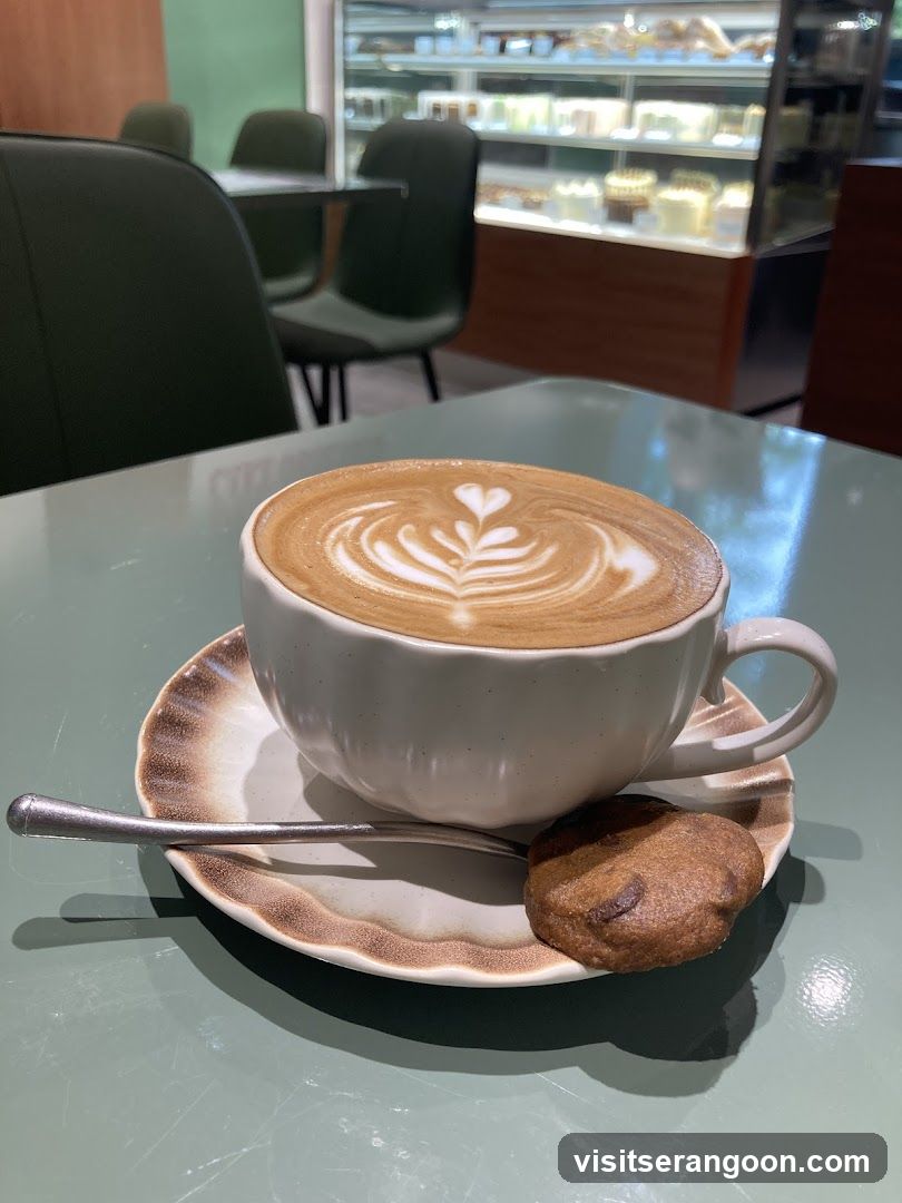 Latte with a cookie