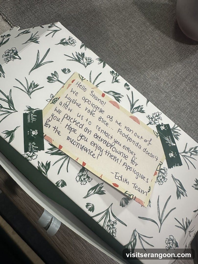 Note on a gift box