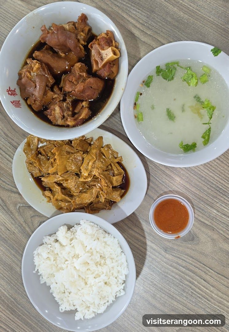 Braised Pork Knuckles with Rice and Soup