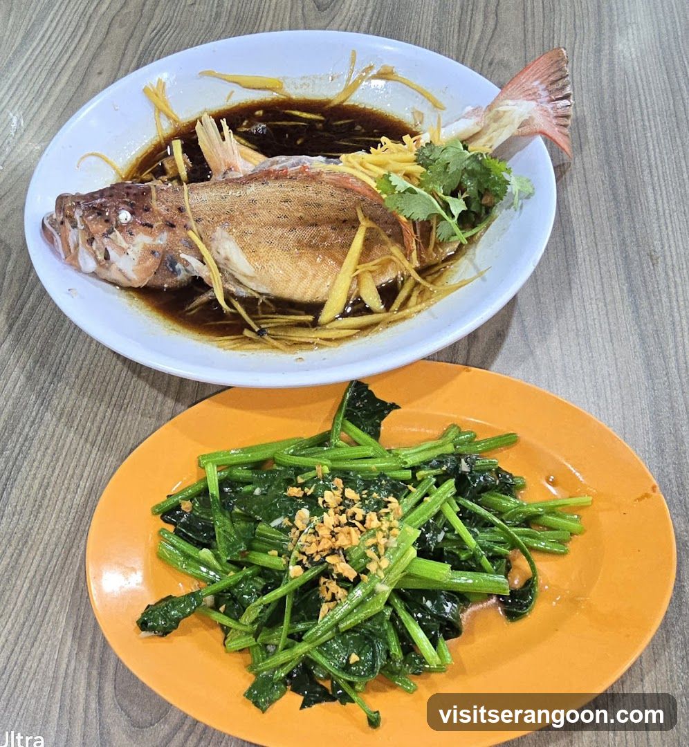 Steamed Fish and Stir-fried Greens