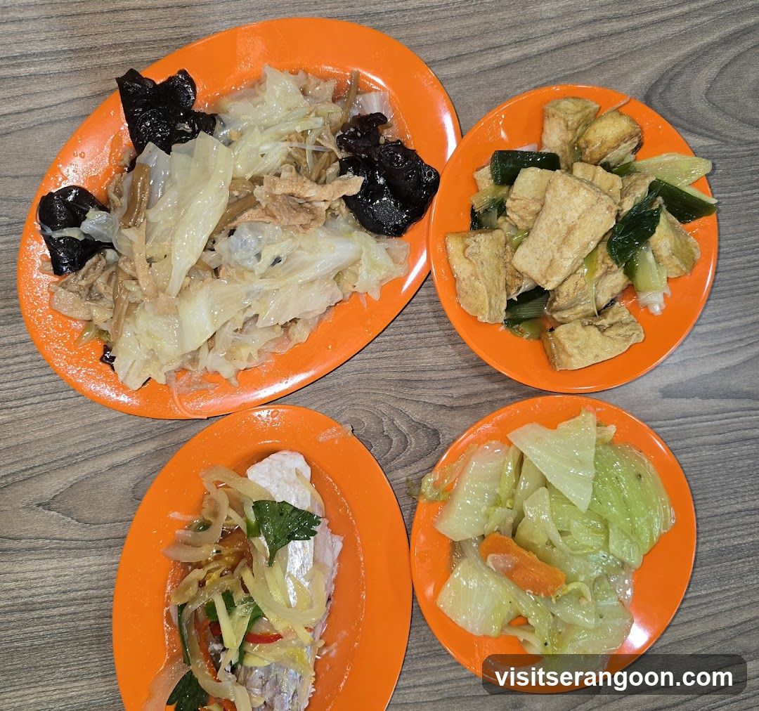 Four Plates of Food
